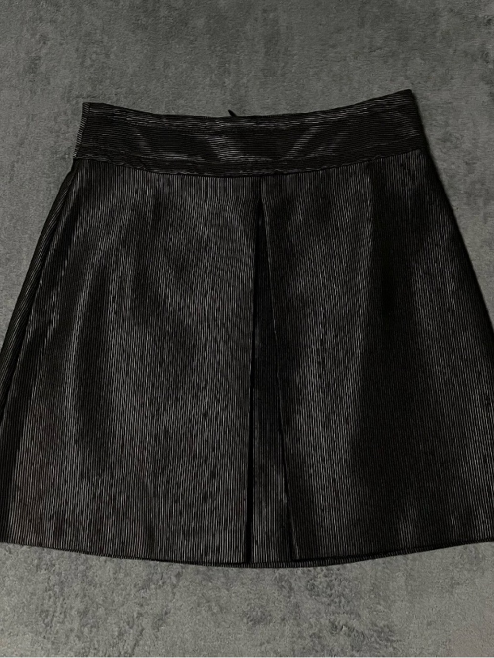 Zara Skirt Womens S Black A Line Front Cut Out Pleat Thick Ribbed Indie Sleaze